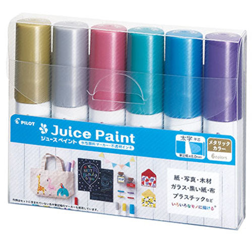 Pilot Marker Pen Juice Paint Metallic Color - 8.0mm - 6 Colors Set