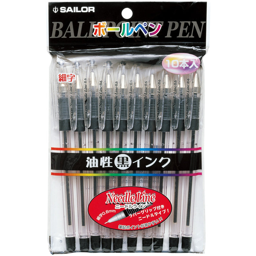 Needle line ballpoint pen 10 pieces